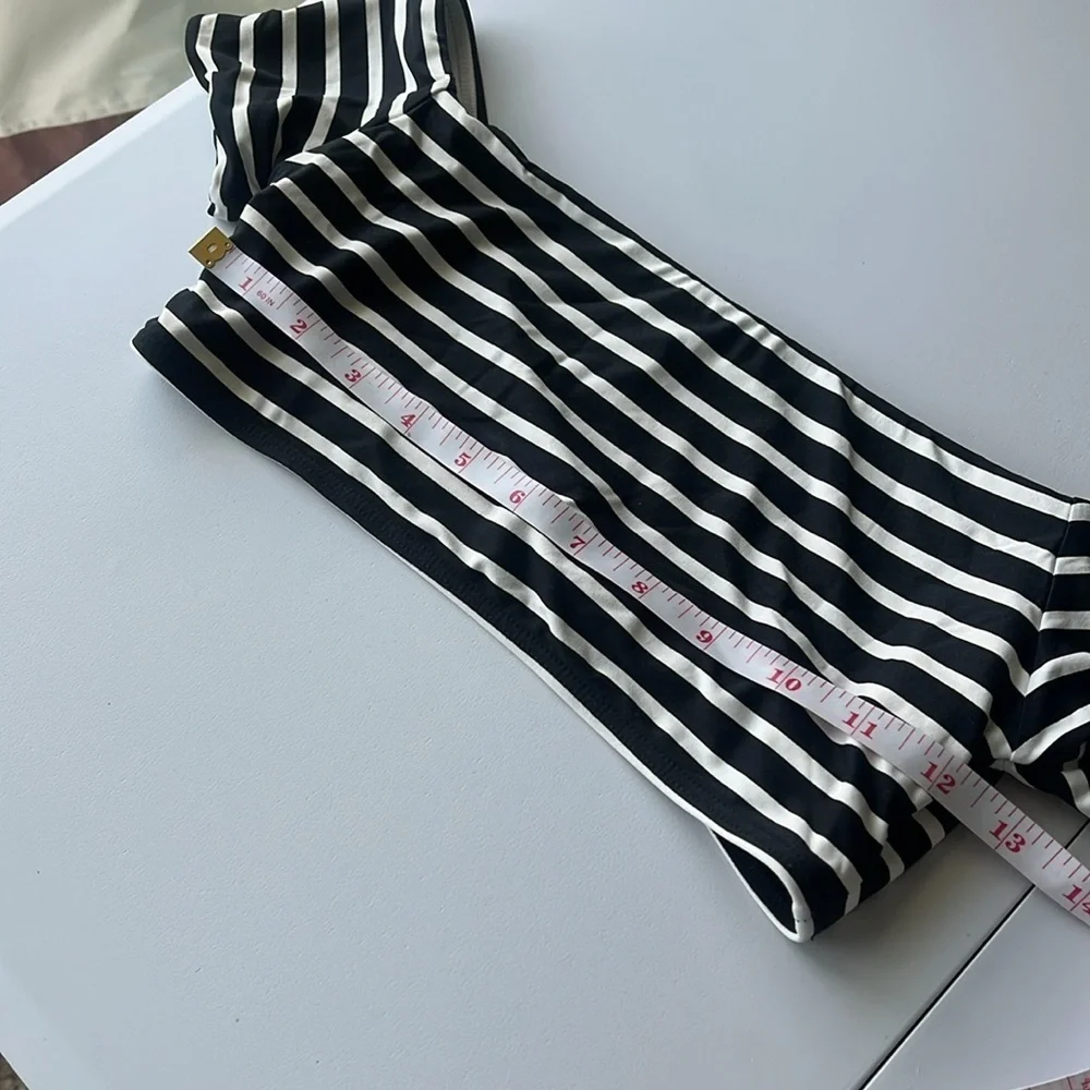 michael kors Striped Black and White bikini top extra small
